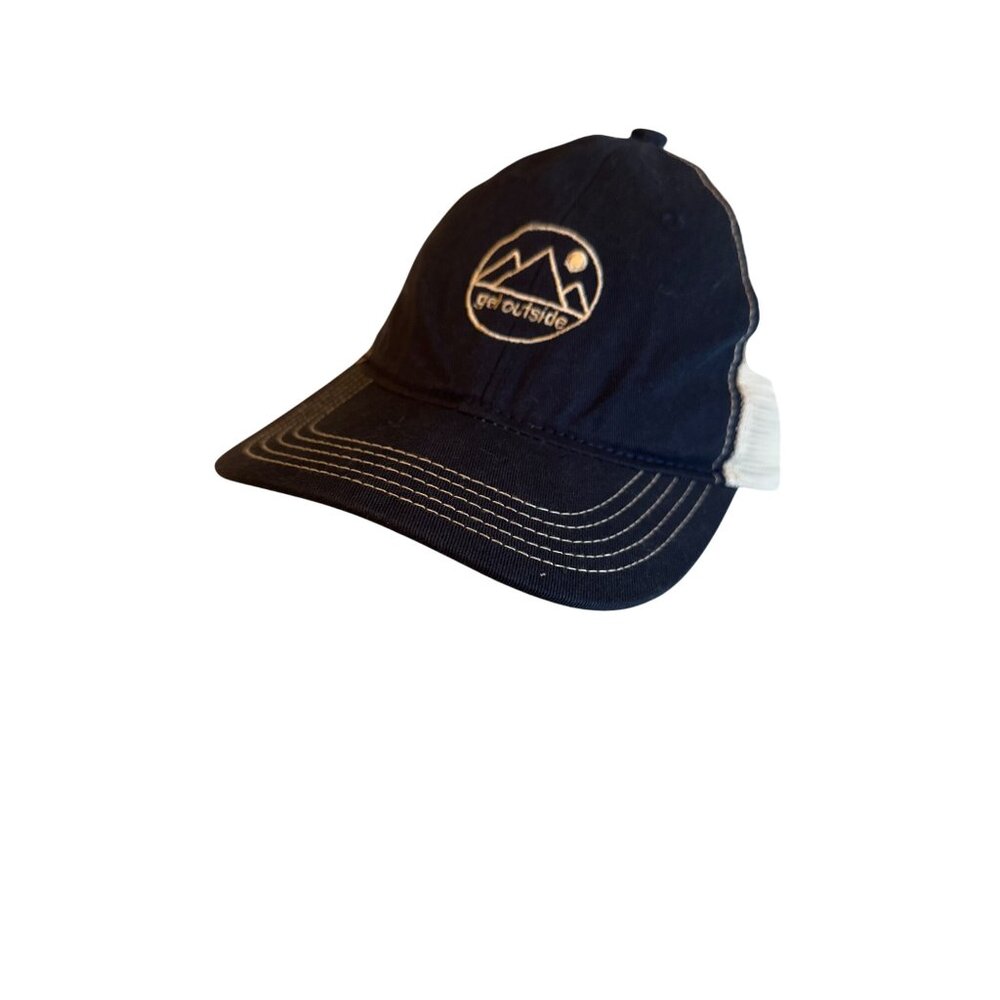 Get Outside Trucker Hat With Mesh Back Casual Novelty Blue Adjustable